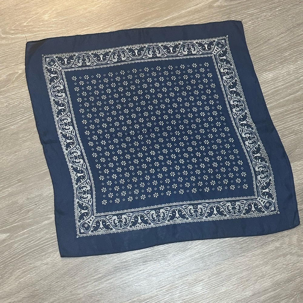Navy Blue Paisley Scarf